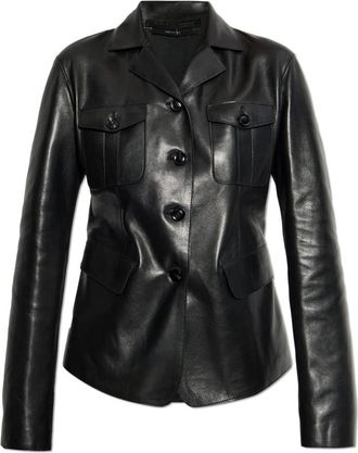 Tom Ford Dames, Jassen, Zwart, Maat: XS Leer