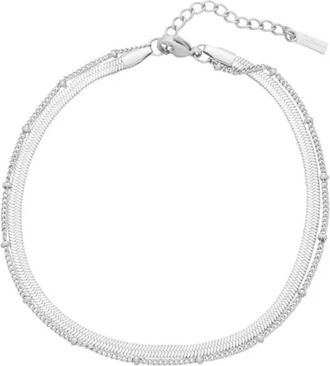 Pompeii3 Stefanie Anklet Silver Plated 9.25 with 1.5 Extender