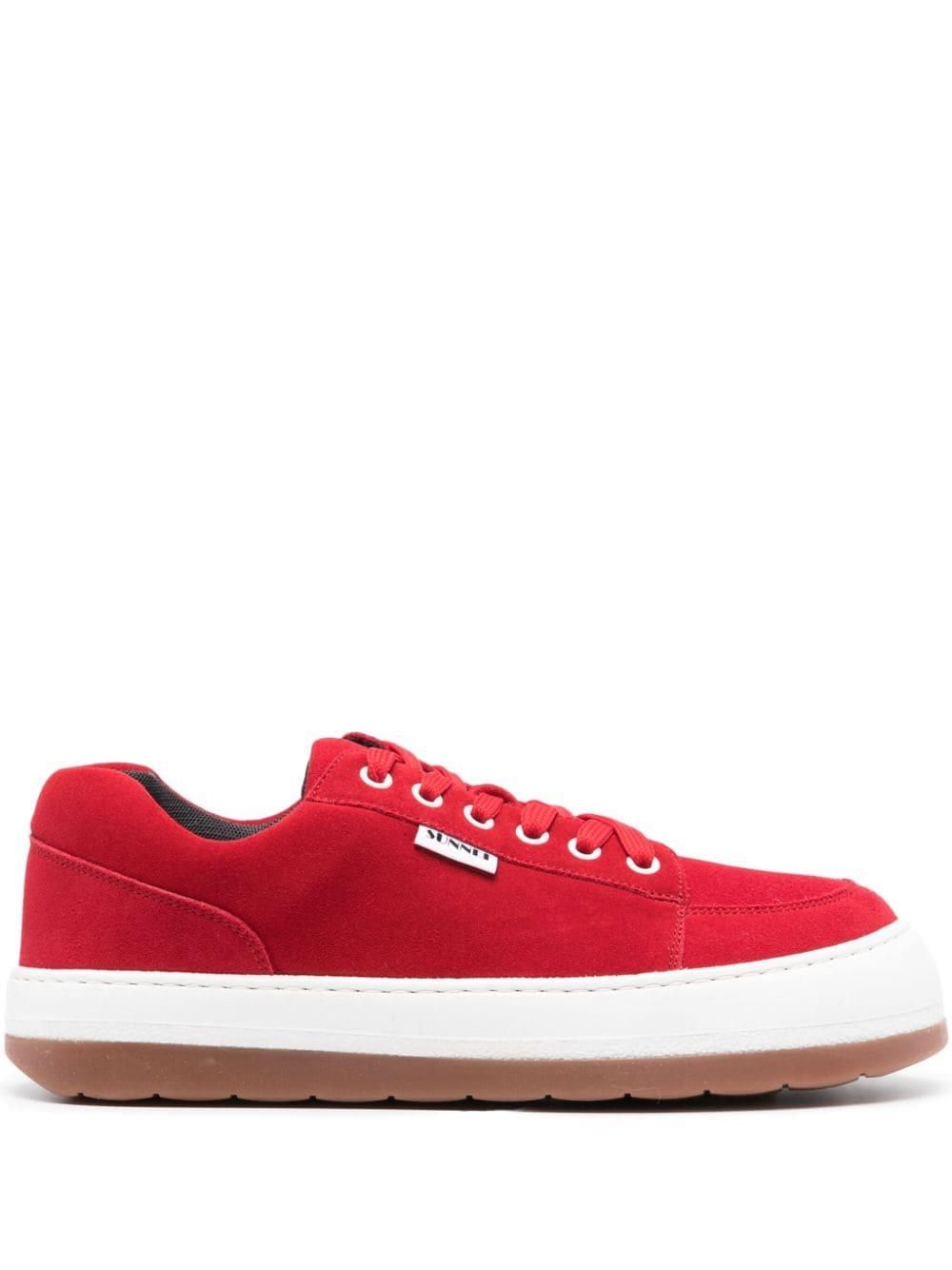 SUNNEI｜SNEAKERS (ISI LOW (SHOXSNK003LTH049 SAG)) Off-White Isi Low Sneakers by SUNNEI on Sale