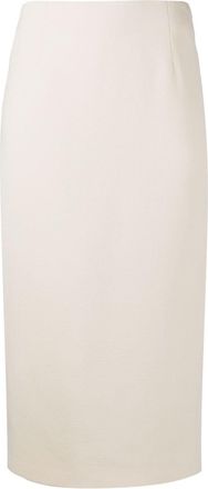 Alessandra Rich wool boucl&eacute; midi pencil skirt - women - Virgin Wool/Viscose - 42 - Neutrals