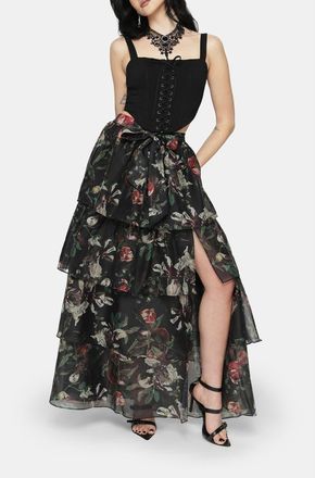 Disturbia Anara Tiered Skirt in Black at Nordstrom, Size 10