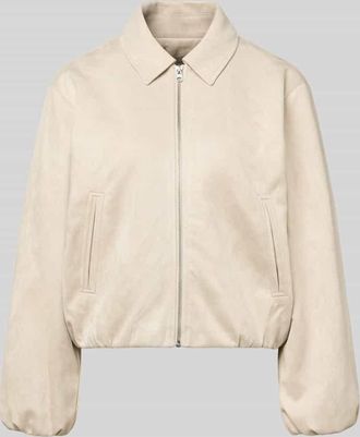 Freequent Jacke in Leder-Optik mit Eingrifftaschen Modell DUVA in Beige, Gr&ouml;&szlig;e XXL