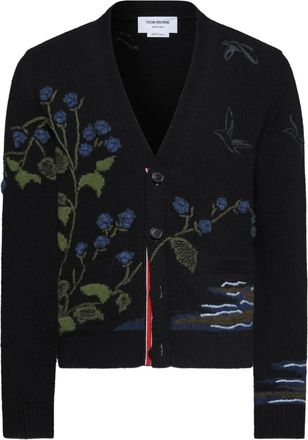 Thom Browne Intarsia vest - Zwart