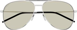 Saint Laurent Classic 59mm Aviator Sunglasses in Silver at Nordstrom