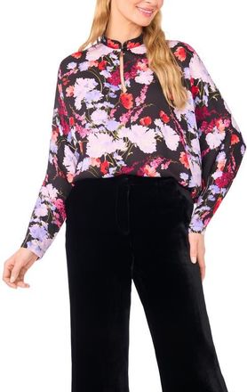 Ted Baker Alicia Floral Dolman Sleeve Top in Rich Black at Nordstrom, Size X-Small