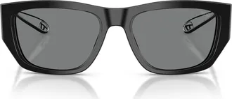 Diesel DL2006F 54mm Square Sunglasses in Black /Dark Grey at Nordstrom