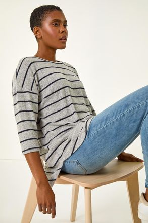 Roman Stripe Jersey Snit Top