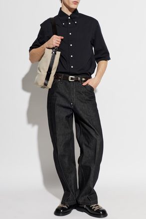 Christophe Lemaire Short-sleeve Shirt, Mens, Black