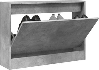 vidaXL Shoe Cabinet Concrete Grey 80x21x57 cm Engineered Wood Vidaxl