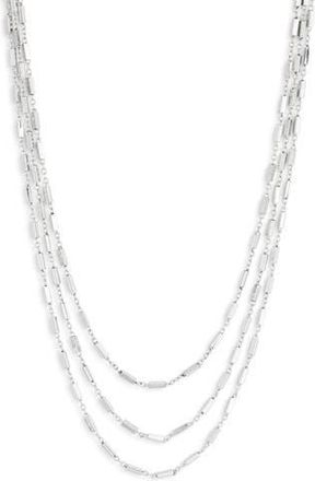 Nordstrom Rack Layered Triple Chain Necklace in Silver at Nordstrom Rack