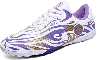 Generic Mens Stylish Lightweight Football Shoes - Breathable Wear-Resistant Soccer Shoes - Low-top Training Football Sneakers (Purple-Short Spike,6.5)