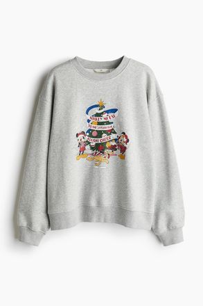 H&M Sweatshirt mit Motiv - Grau