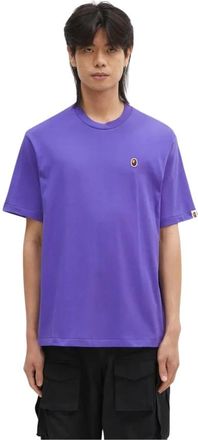 A Bathing Ape One Point Relaxed Fit Tee - Heren - T-shirts - Paars - L - Katoen - Tops