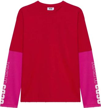 GCDS T-shirt a maniche lunghe - Rosso