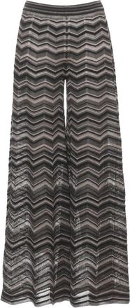 D.exterior Chevron Broek - Dames - Wijde Broeken - Bruin - XS - Wol - Broeken