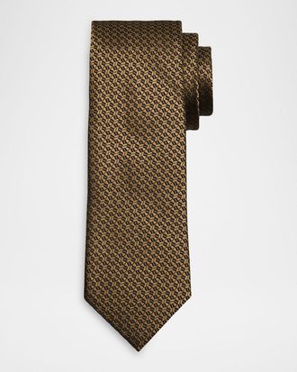 Ermenegildo Zegna Men & apos;s Geometric Jacquard Silk Tie