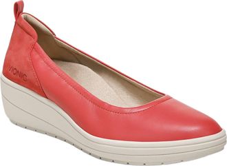 Vionic Womens Jacey Wedge Shoe In Dusty Cedar