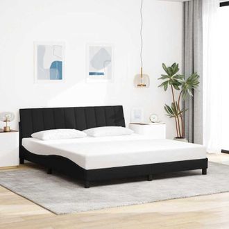vidaXL Estructura De Cama Sin Colch&oacute;n Hanko Tela Negro 180x200 Cm Vidaxl