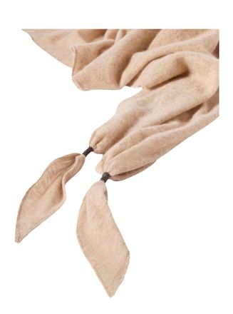 Brunello Cucinelli Cashmere Monili-Embellished Scarf - Beige