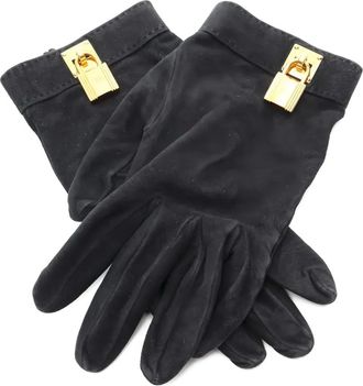 Herm&egrave;s Guanti Kelly in pelle scamosciata anni 2000 - Nero