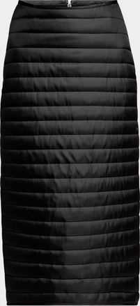 Moncler x Qiu Hao Quilted Silk Twill Midi Skirt