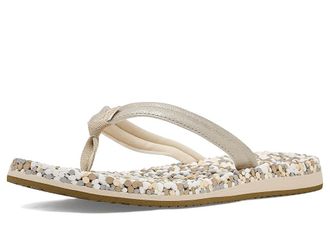 Sanuk Bubblecush Womens Sandals Silver : 10 B - Medium, Leather/Rubber