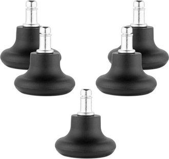 OEM Ruedas Para Silla De Oficina - Juego De 5 Puntas De Repuesto Para Ruedas De Silla De 11/22 Mm - Base De Asiento Fija Con Deslizadores Para Suelos Duro