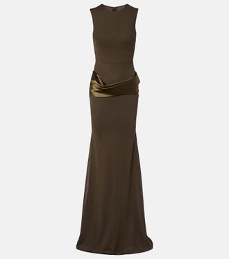 Alex Perry Satin-trimmed gown