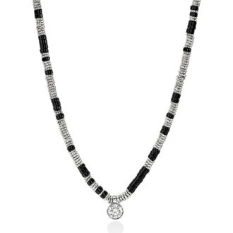 John Hardy JH Lovestruck Heishi Pendant Necklace, Sterling Silver, Hardstones, Lab-Grown Diamond, 1.25TCW at Nordstrom, Size 18 In