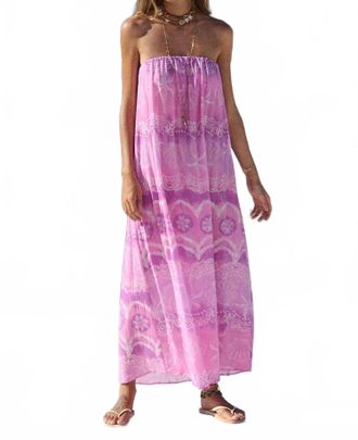 SPELL Mermaid Cove Strapless Maxi Dress In Musk
