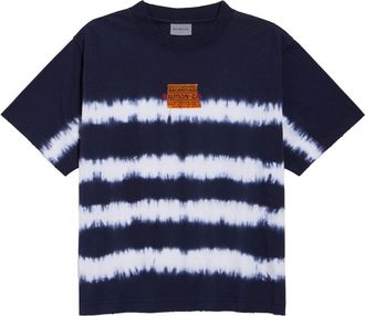 Balenciaga Navy Blue Tie-Dye T-Shirt
