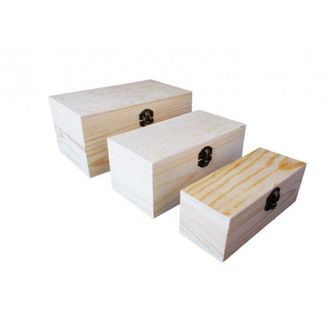 Trade Shop Trade Shop - Set 3pz Scatole Matrioska Scatola Rettangolare In Legno Portagioie Decoupage