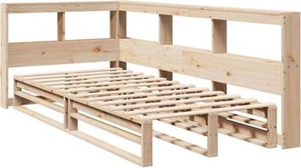 vidaXL Cama Con Estanter&iacute;a Sin Colch&oacute;n Madera Maciza De Pino 90x200 Cm Vidaxl