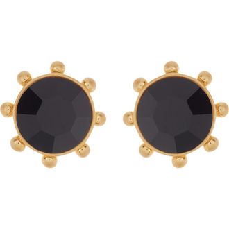 Kate Spade New York gold-tone bezel set crystal stud earrings in Jet at Nordstrom Rack