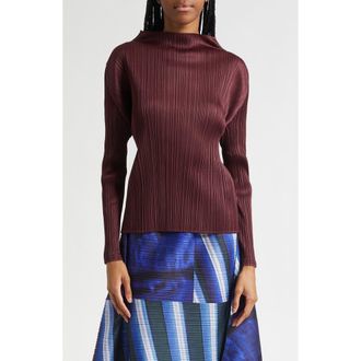 Pleats Please Issey Miyake Monthly Colors January Pleated Top in Bordeaux at Nordstrom, Size 3