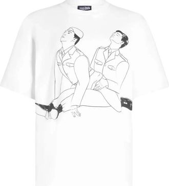 Jean Paul Gaultier Recht gesneden katoenen T-shirt - Dames - T-shirts - Wit - M - Katoen - Tops