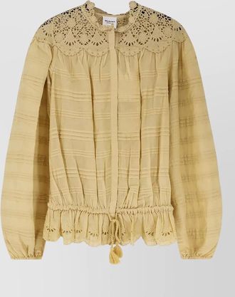 Isabel Marant organic cotton embroidered puff-sleeve blouse