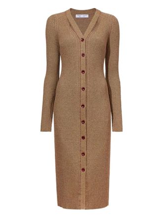 Proenza Schouler geometric pattern knitted dress - Brown