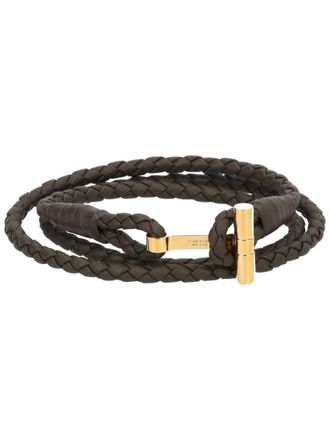 Tom Ford Dark Brown Braided Bracelet