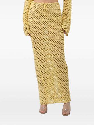 Bananhot Magen open-knit skirt - Yellow