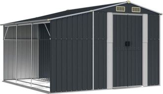vidaXL Cobertizo de jardín acero galvanizado antracita 277x279x179 cm Vidaxl