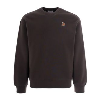Maison Kitsun&eacute; Sweatshirts, male, Gray, Size: L Dreaming Fox Comfort Sweatshirt