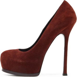 Saint Laurent 150mm suede heeled pumps - Brown