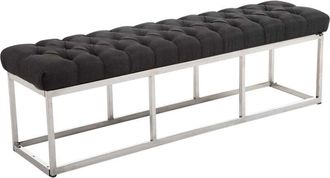 Clp Clp - Taburete Pie De Cama Amun En Tela Gris Oscuro 150 Cm