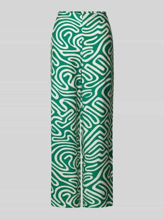 Vero Moda Regular Fit Weite Hose mit Allover Muster Modell VIGDIS in Gruen, Gr&ouml;&szlig;e XS