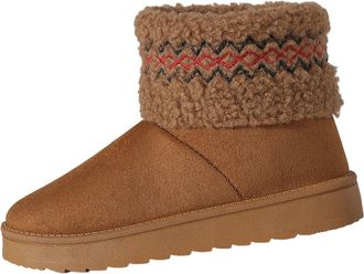 Generic Brown Female Casual Winter Ankle Boots Featuring Thick Flat Sole for Leisure Activities