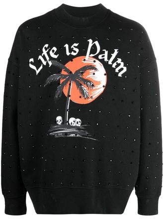 Palm Angels Felpa con stampa - Nero