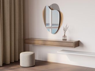 Vente-Unique Specchio organico di design L. 55 x H. 71 cm Marrone e Grigio fumé - LISHIA