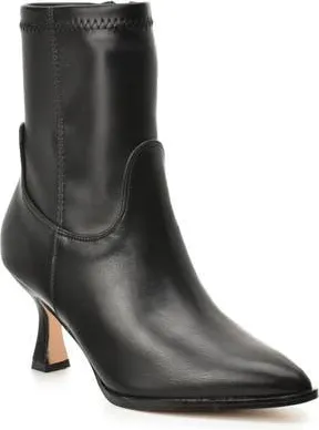 Nicole Miller Kitten Heel Stretch Bootie in Black Stretch at Nordstrom Rack, Size 7.5