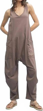 Wishlist Knit Loose Fit Jumpsuit Onesie With Pockets In Charcoal